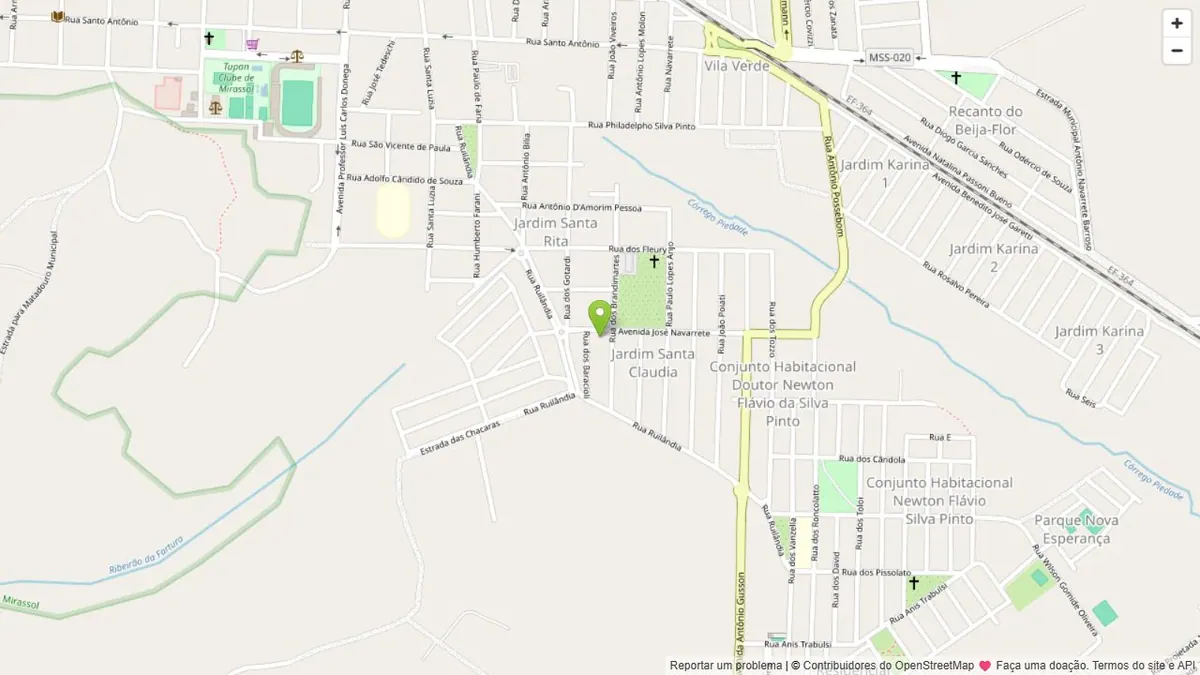 Mapa da região da Tartt Hawk, na Avenida José Navarrete, 3494, em Mirassol